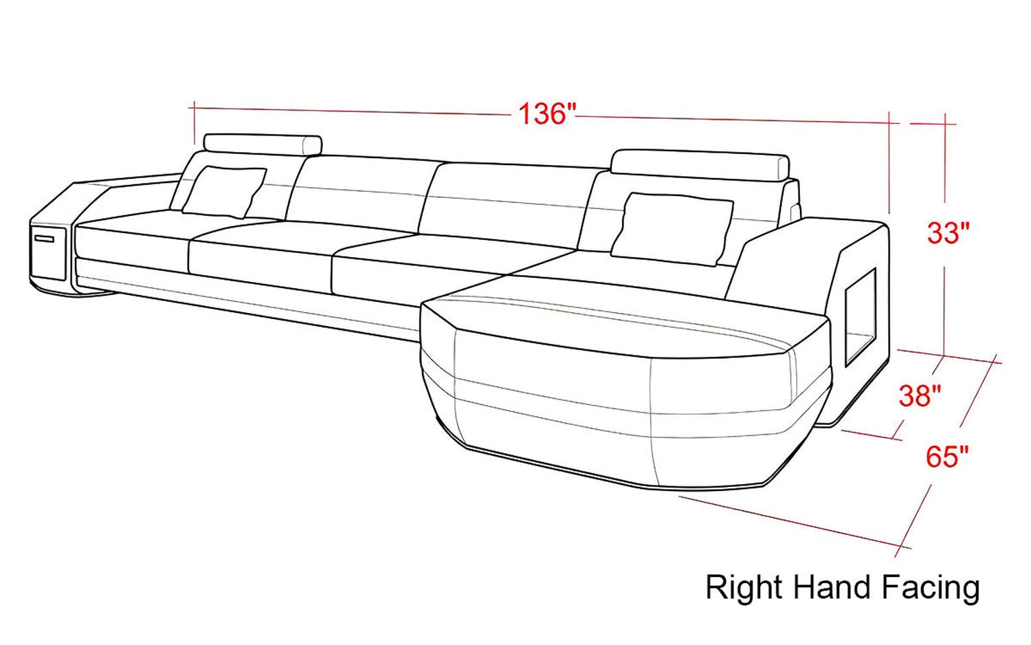 Jubilee - Nyx Right Hand Facing Sectional with Storage