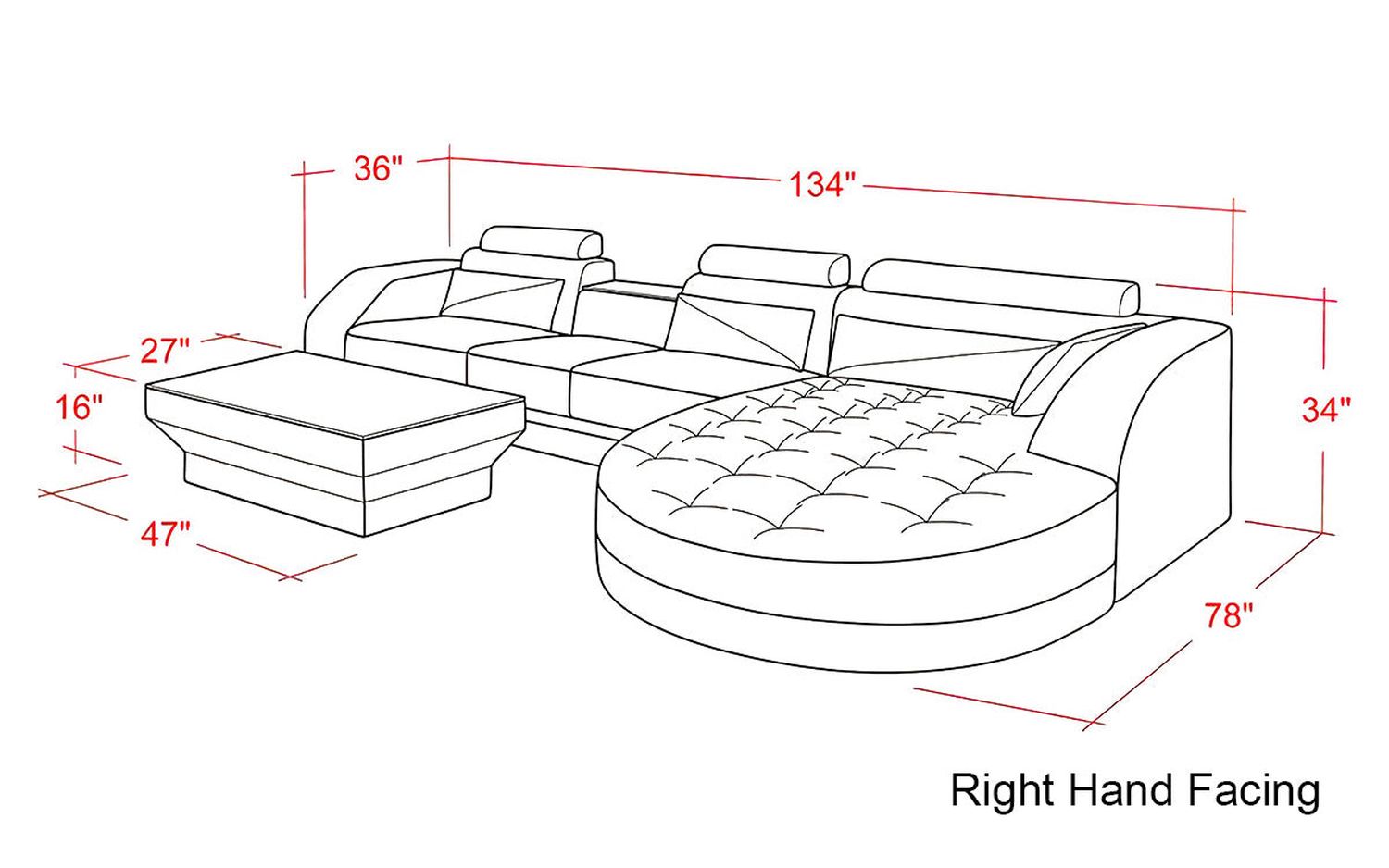 Jubilee - Skye Right Hand Facing Sectional with Shape Chaise