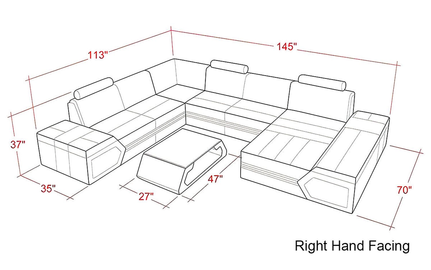 Jubilee - Lanz Modern Right Hand Facing Sectional with Chaise