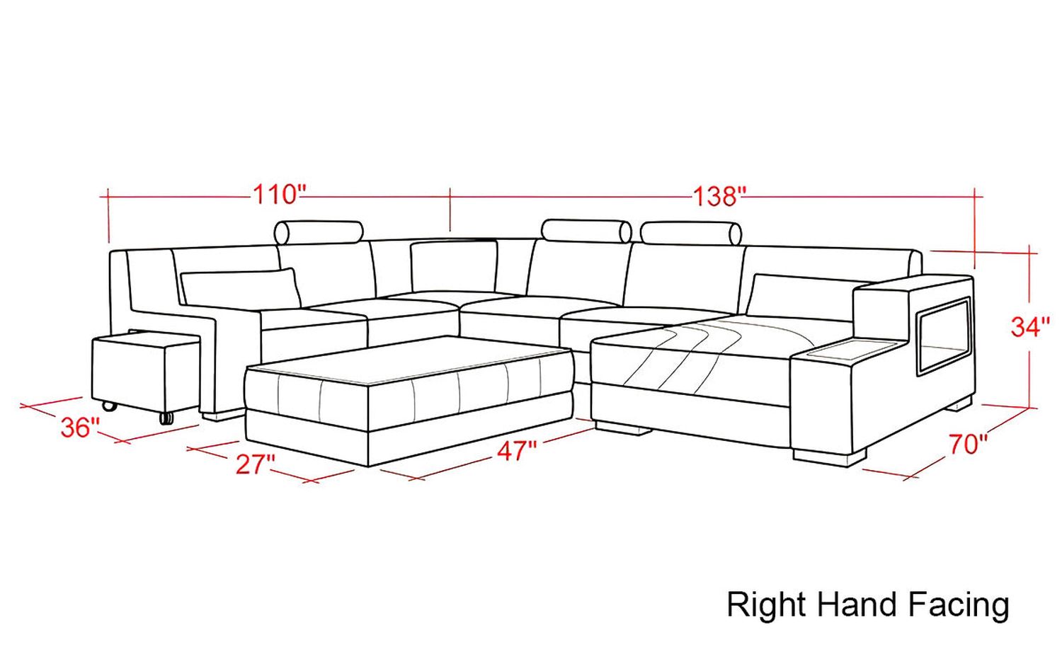 Jubilee - Lawrence Right Hand Facing Sectional with Ottoman