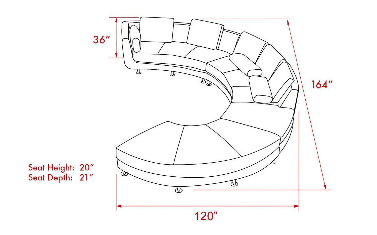 Jubilee - Freida Curve Shape Right Hand Facing Sofa