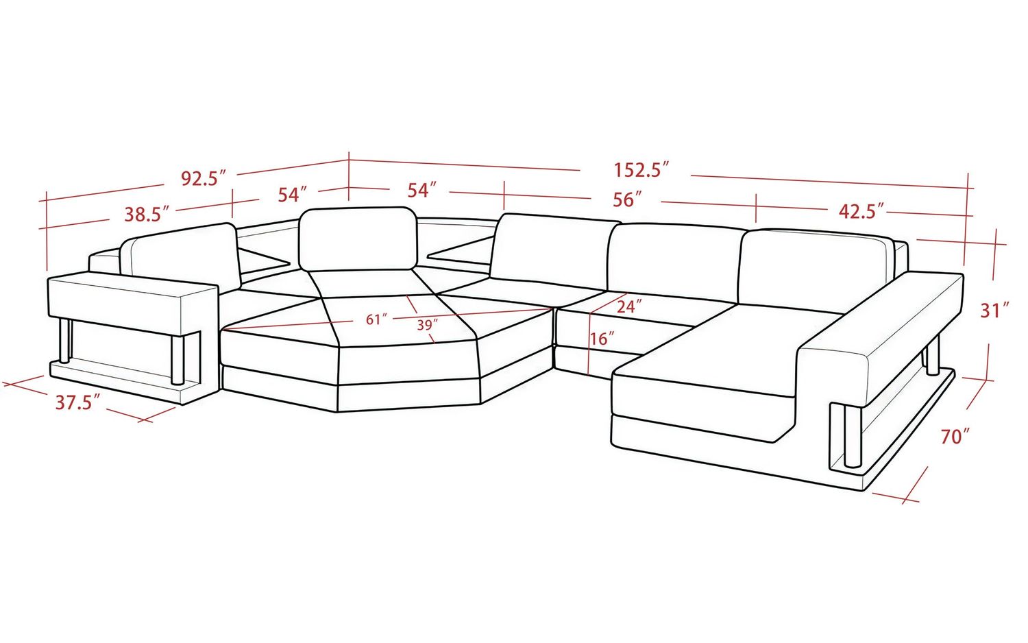 Jubilee - Stoughton Right Hand Facing Sectional with Ottoman