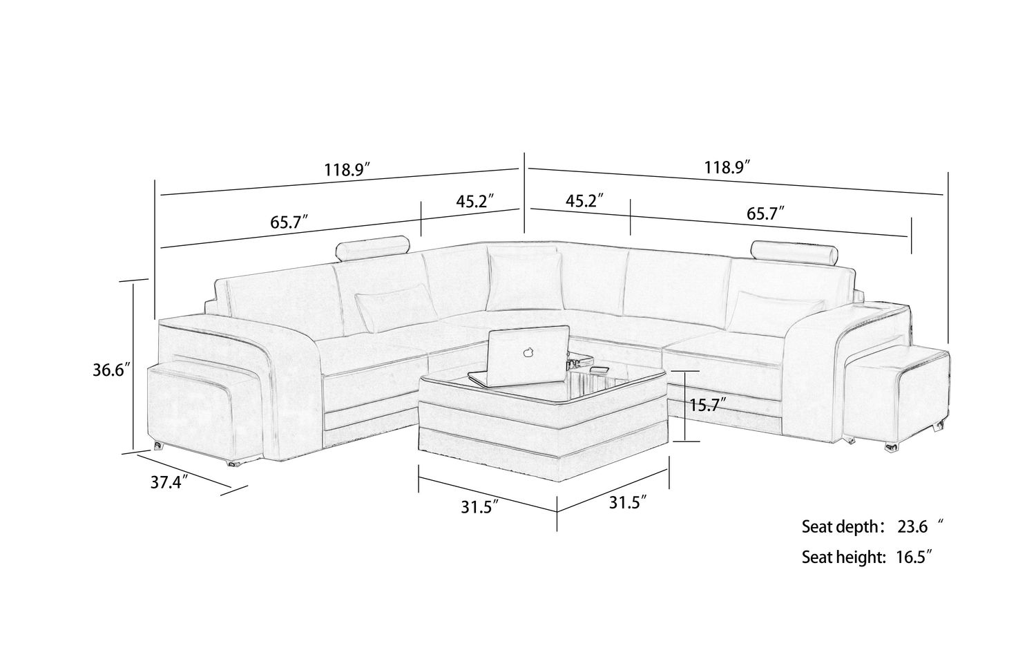 Jubilee - Heather Modern Sectional