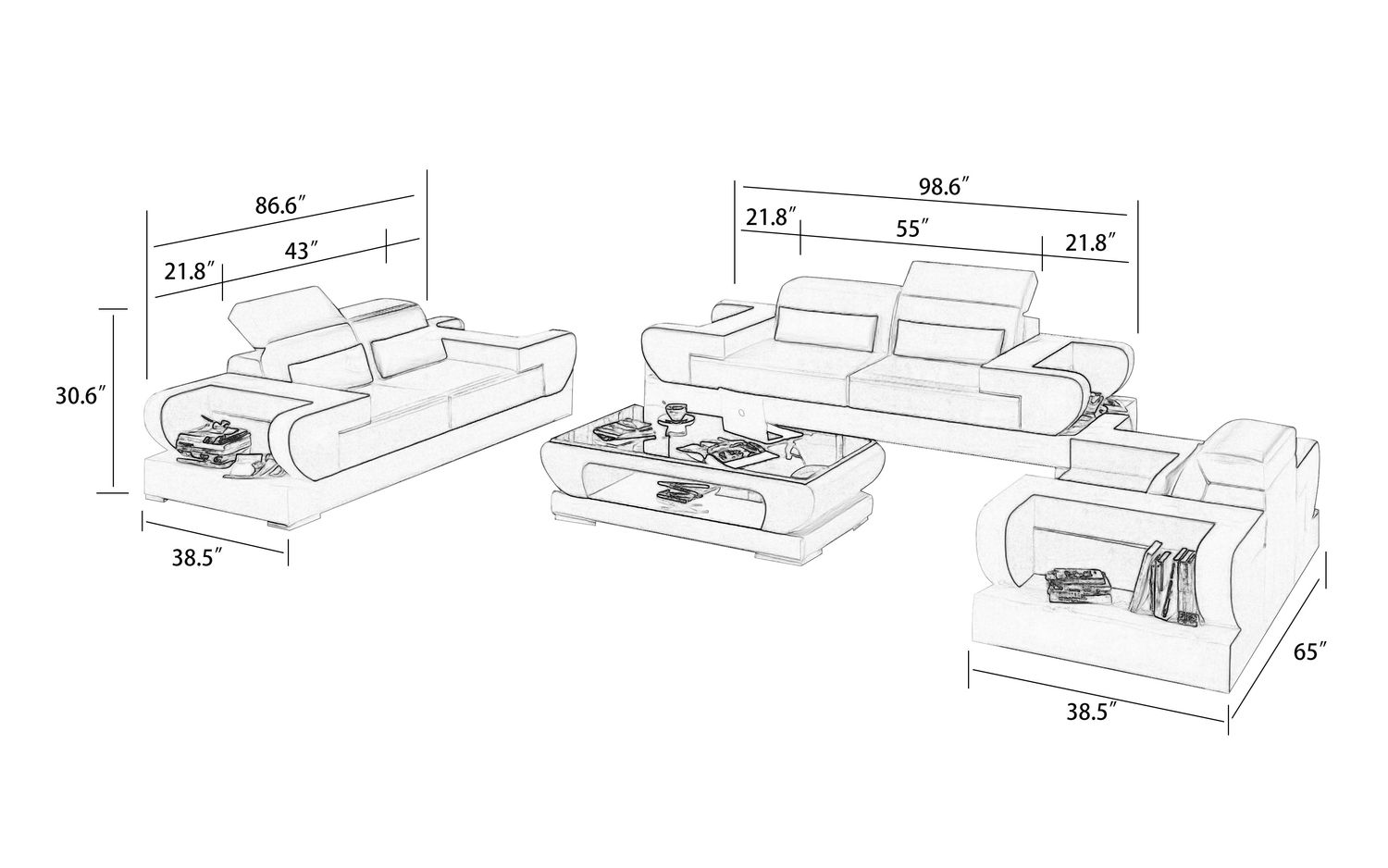 Jubilee - Ezrael Modern Sofa Set