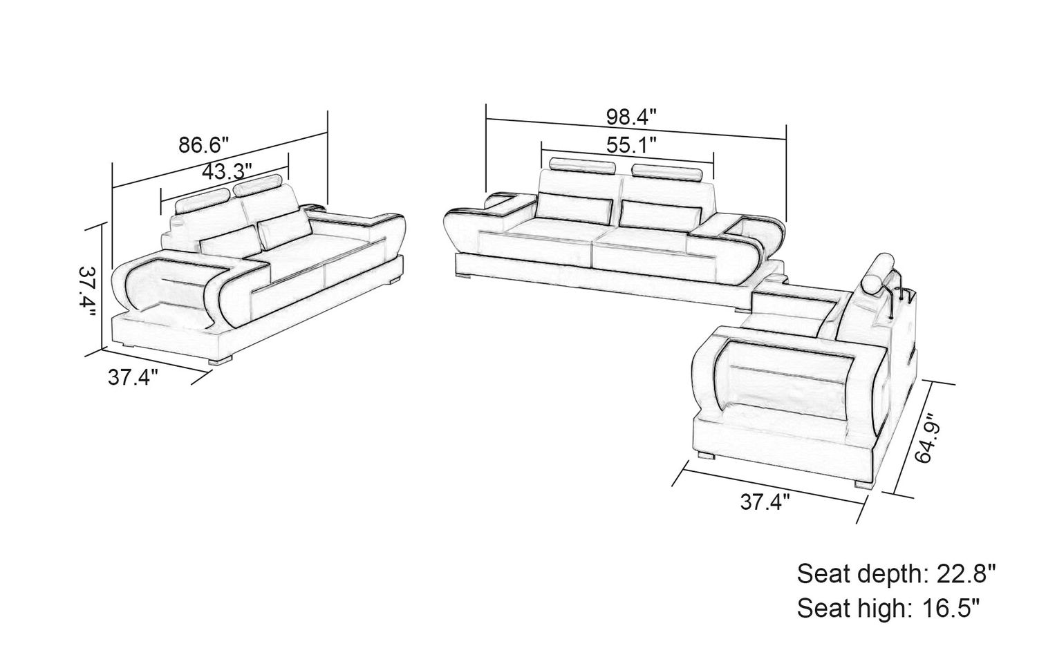 Jubilee - Mirak Modern Sofa Set