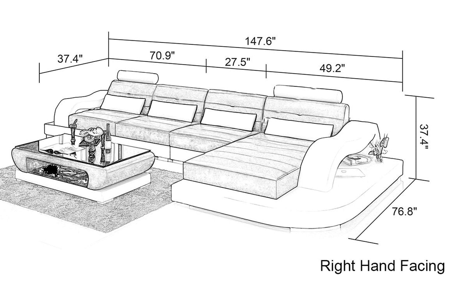 Jubilee - Nebula Small Modern Right Hand Facing Sectional