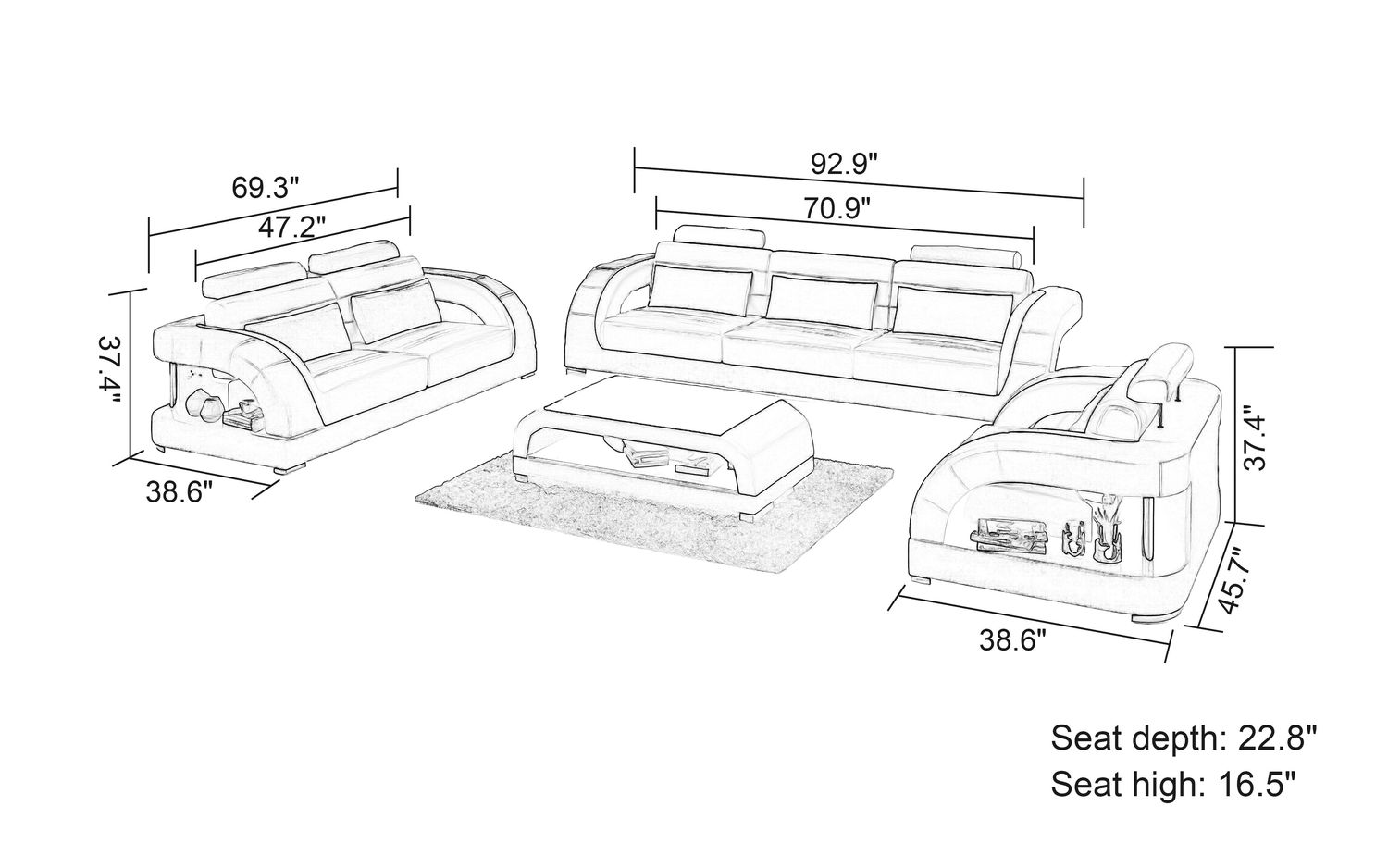 Jubilee - Lacus Modern Sofa Set