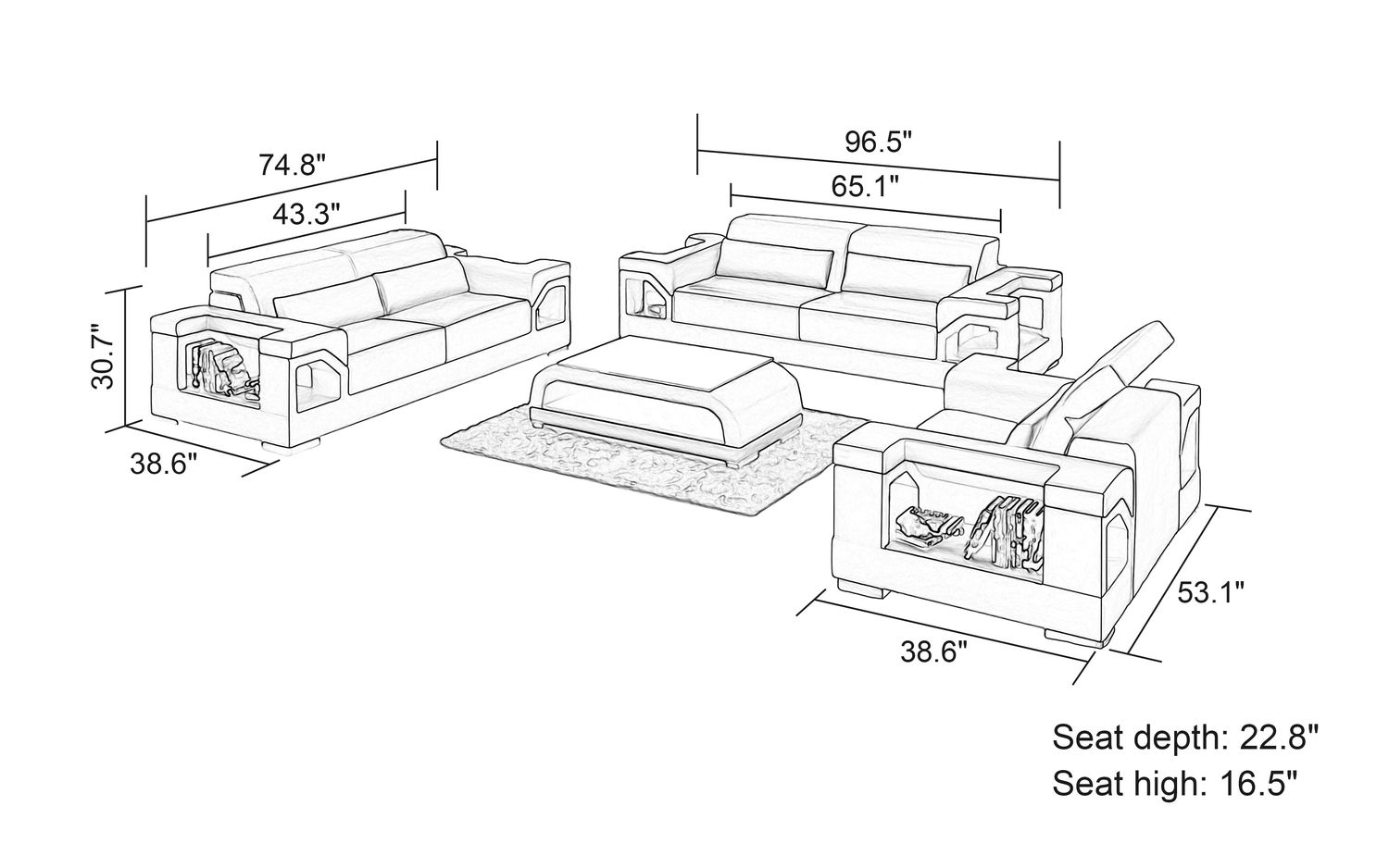 Jubilee - Edwin Modern Sofa Set