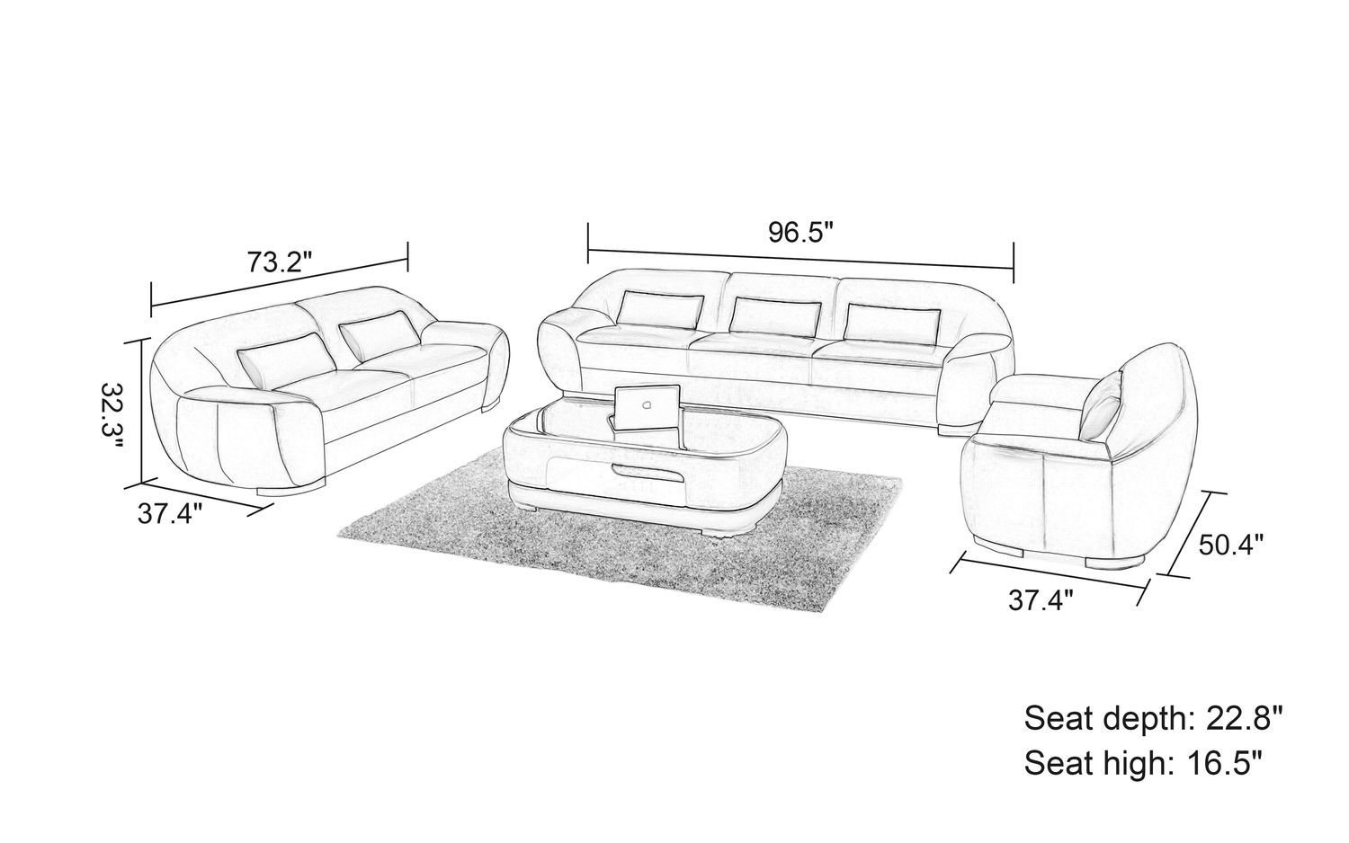 Jubilee - Semira Modern Sofa Set