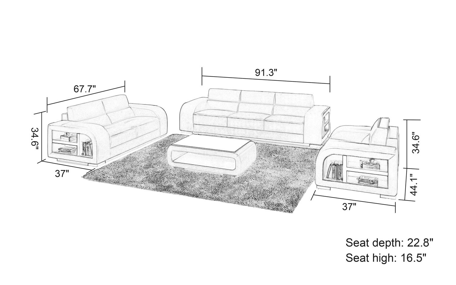 Jubilee - Poris Modern Sofa Set