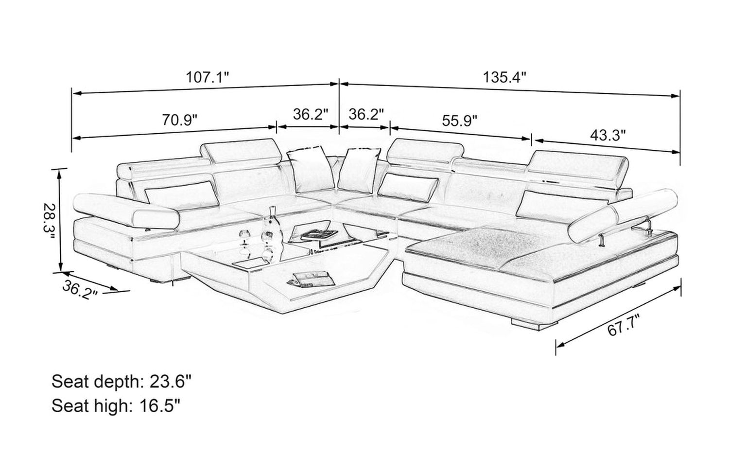 Jubilee - Merdell Modern U-Shape Right Hand Facing Sectional