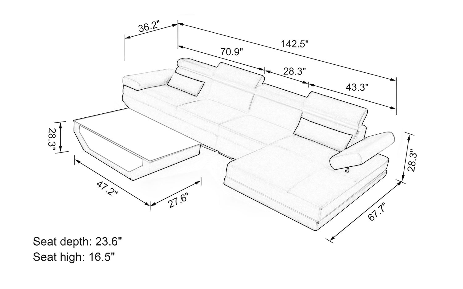 Jubilee - Merdell Small Modern Right Hand Facing Sectional