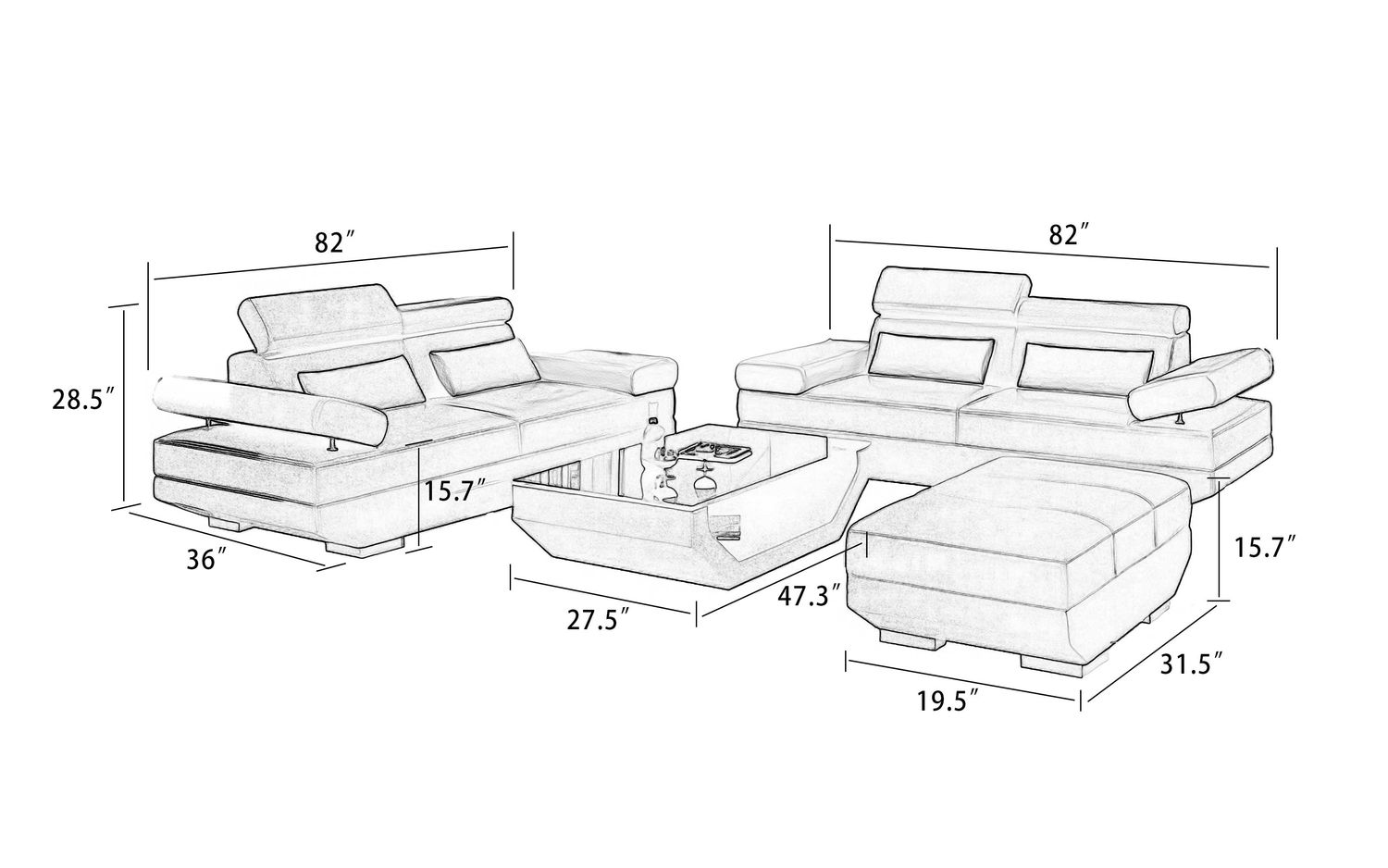 Jubilee - Merdell Modern Sofa Set