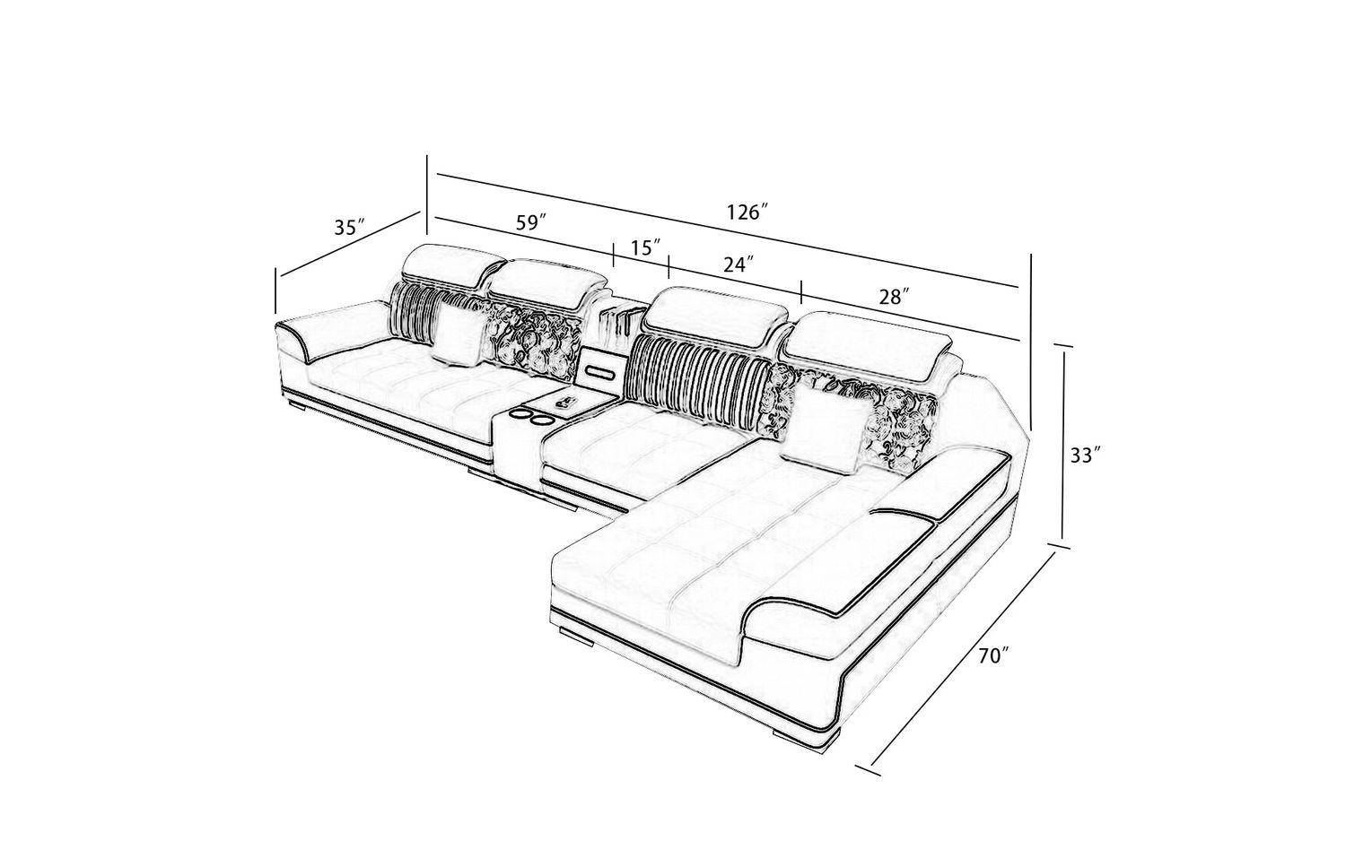 Jubilee - Selena Small Modular Tufted Sectional