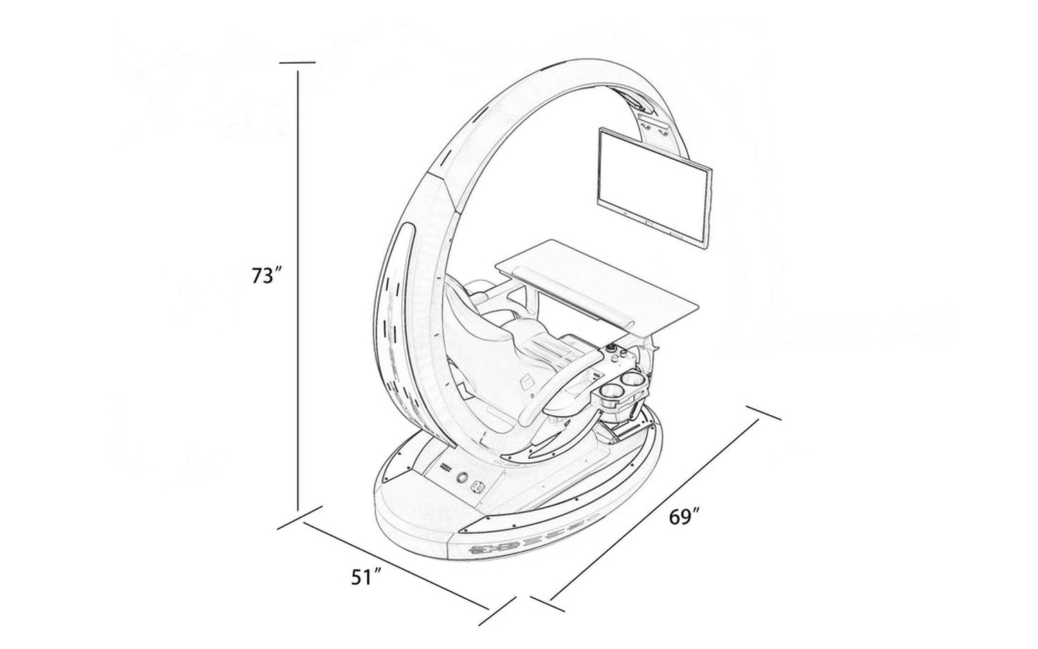 Jubilee - Shin Smart Working and Gaming Desk with Recliner Chair