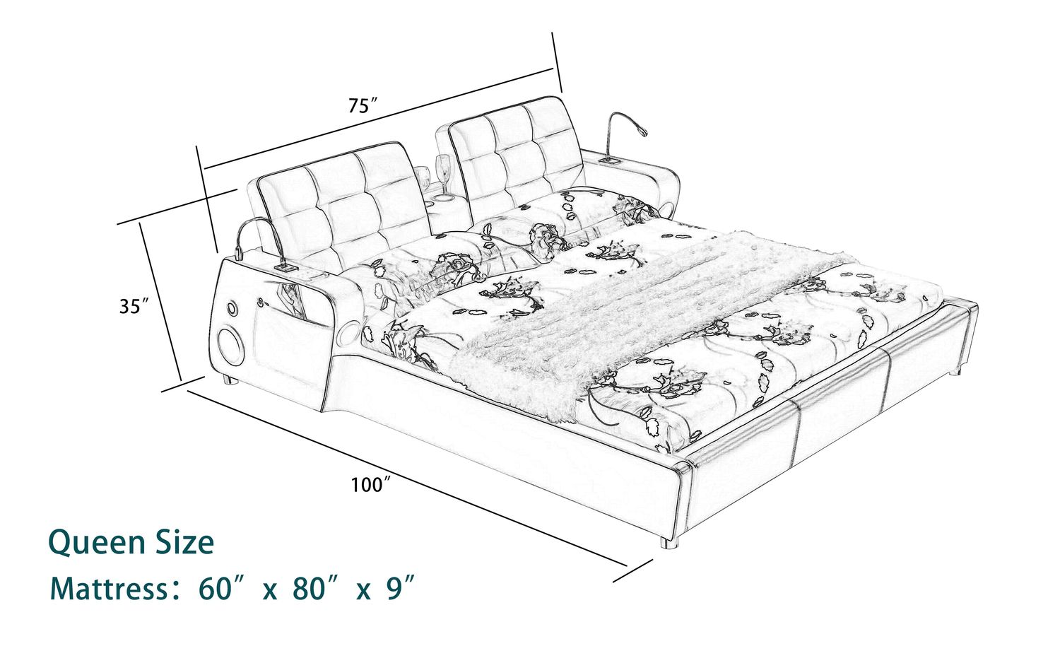 Jubilee - Campbell Tech Smart Modern Bed