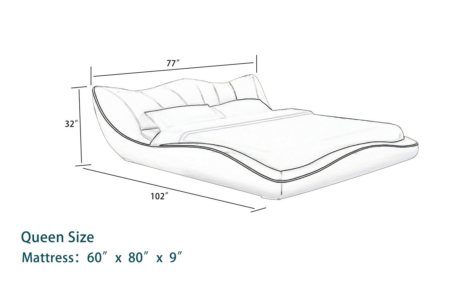 Jubilee - Dax Modern Curved Bed