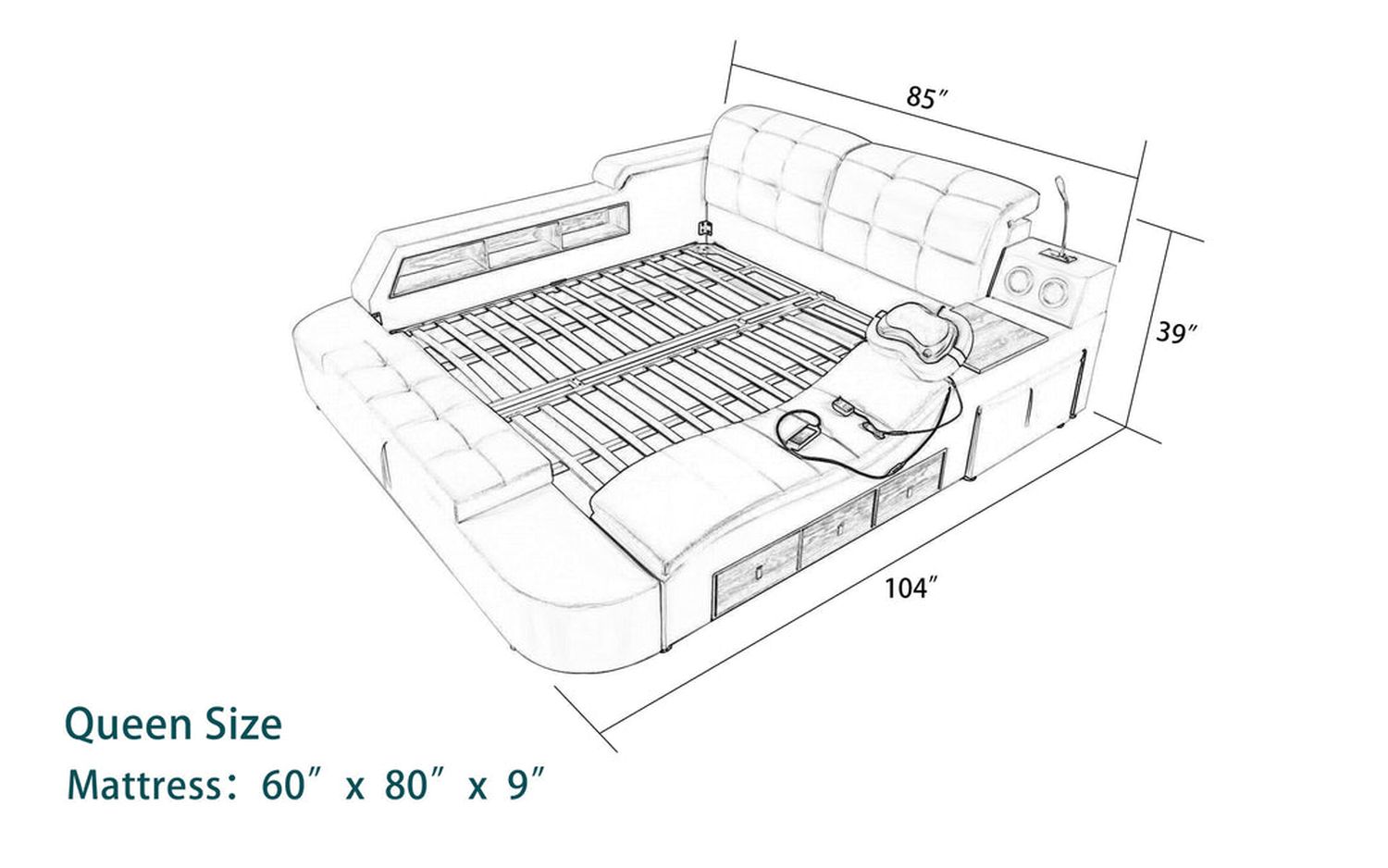 Jubilee - Daydream Tech Smart Ultimate Right Hand Facing Bed