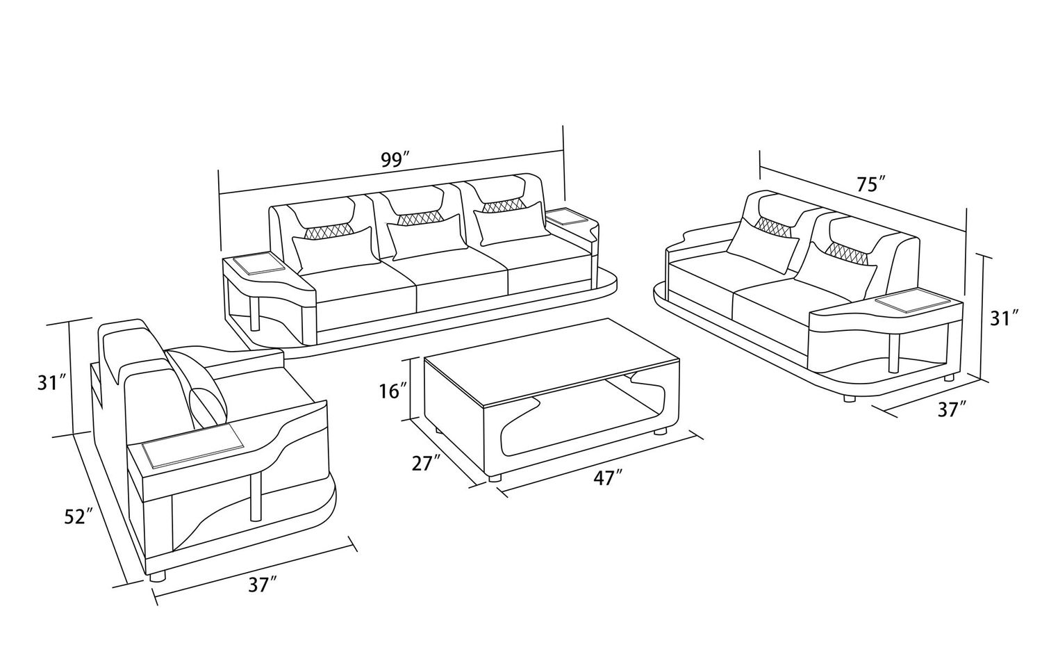 Jubilee - Tate Modern Sofa Set