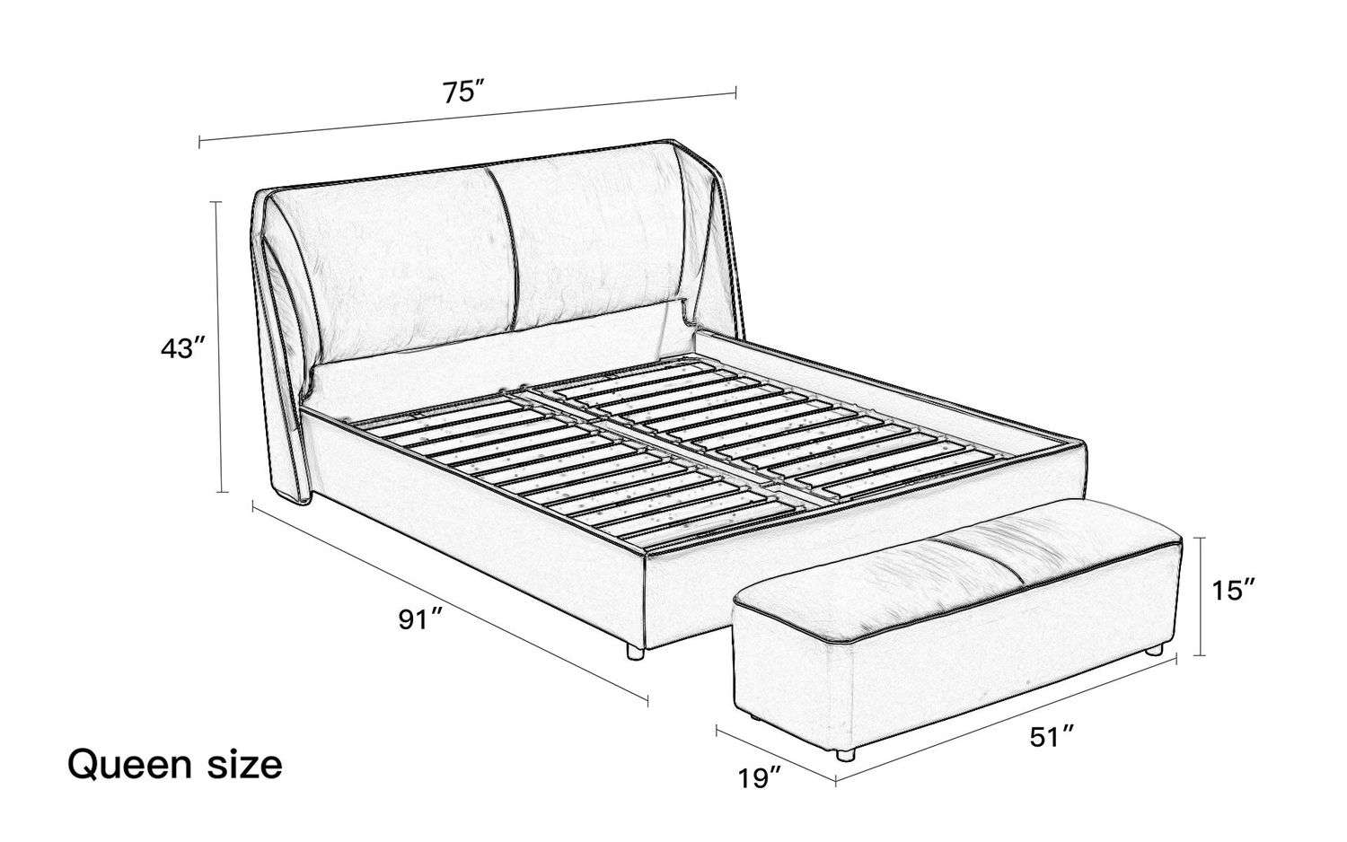 Jubilee - Luna Modern Platform Bed