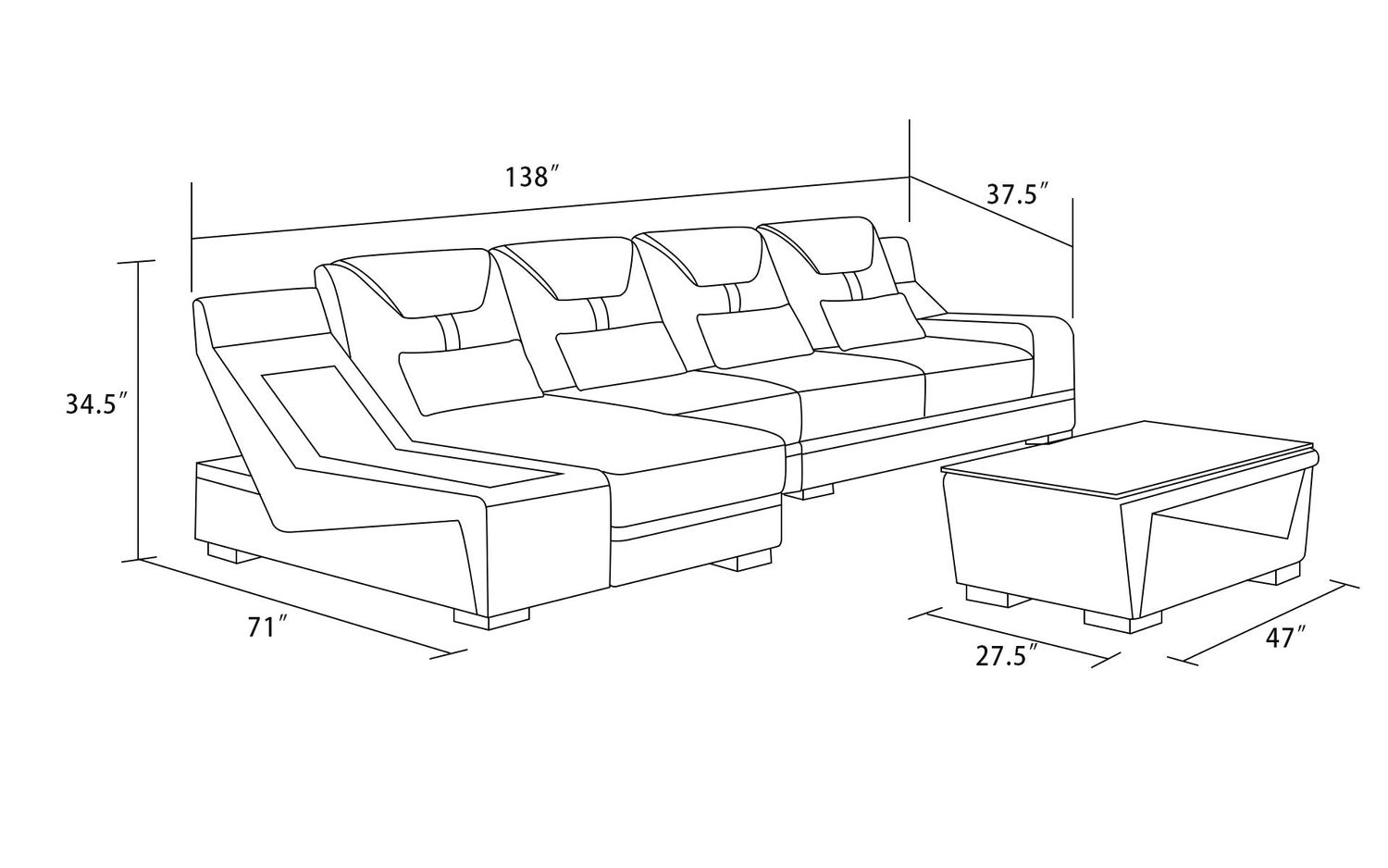 Jubilee - Odyssey Modern Small Right Hand Facing Sectional