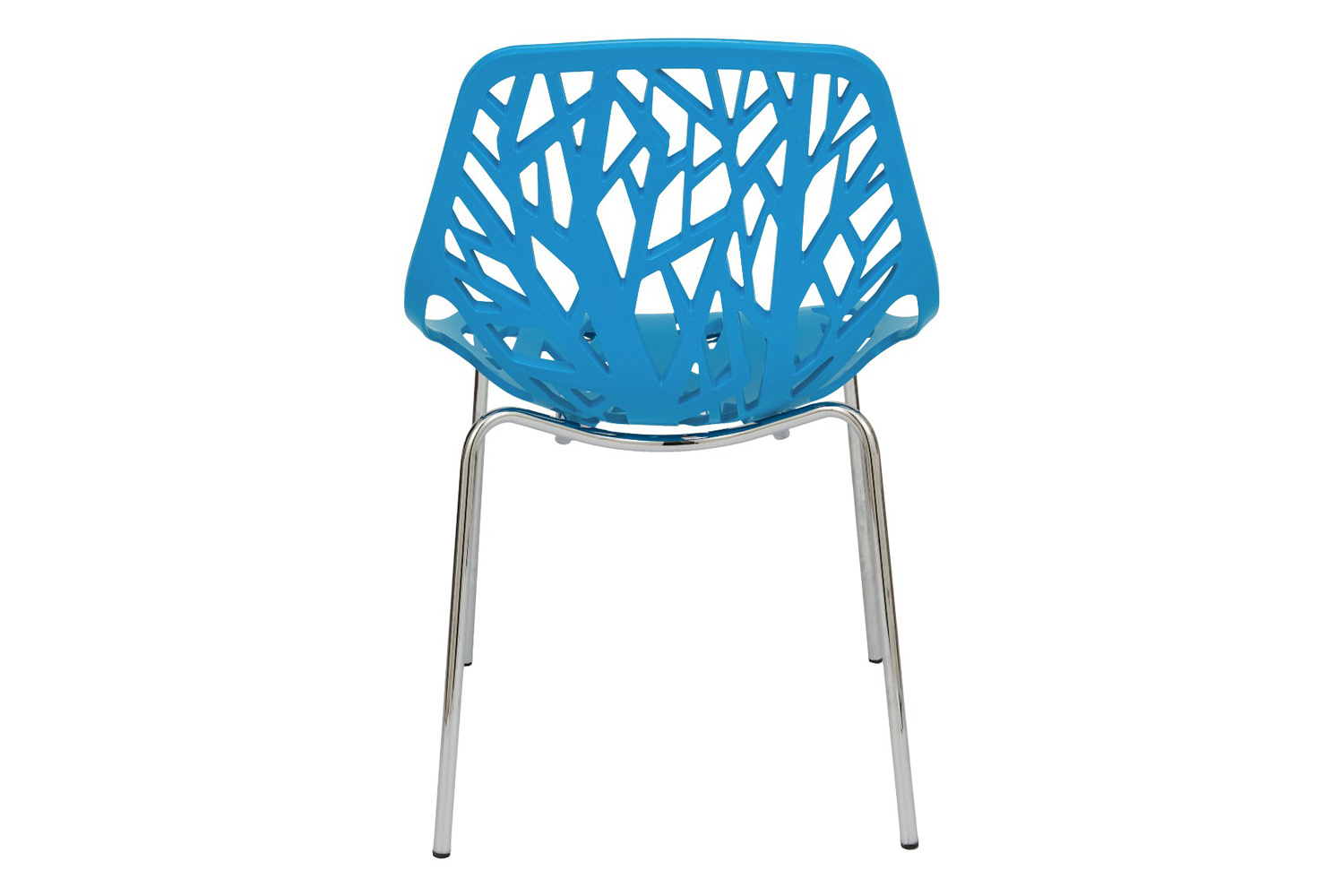 LeisureMod Asbury Modern Forest Design Dining Side Chair - Blue