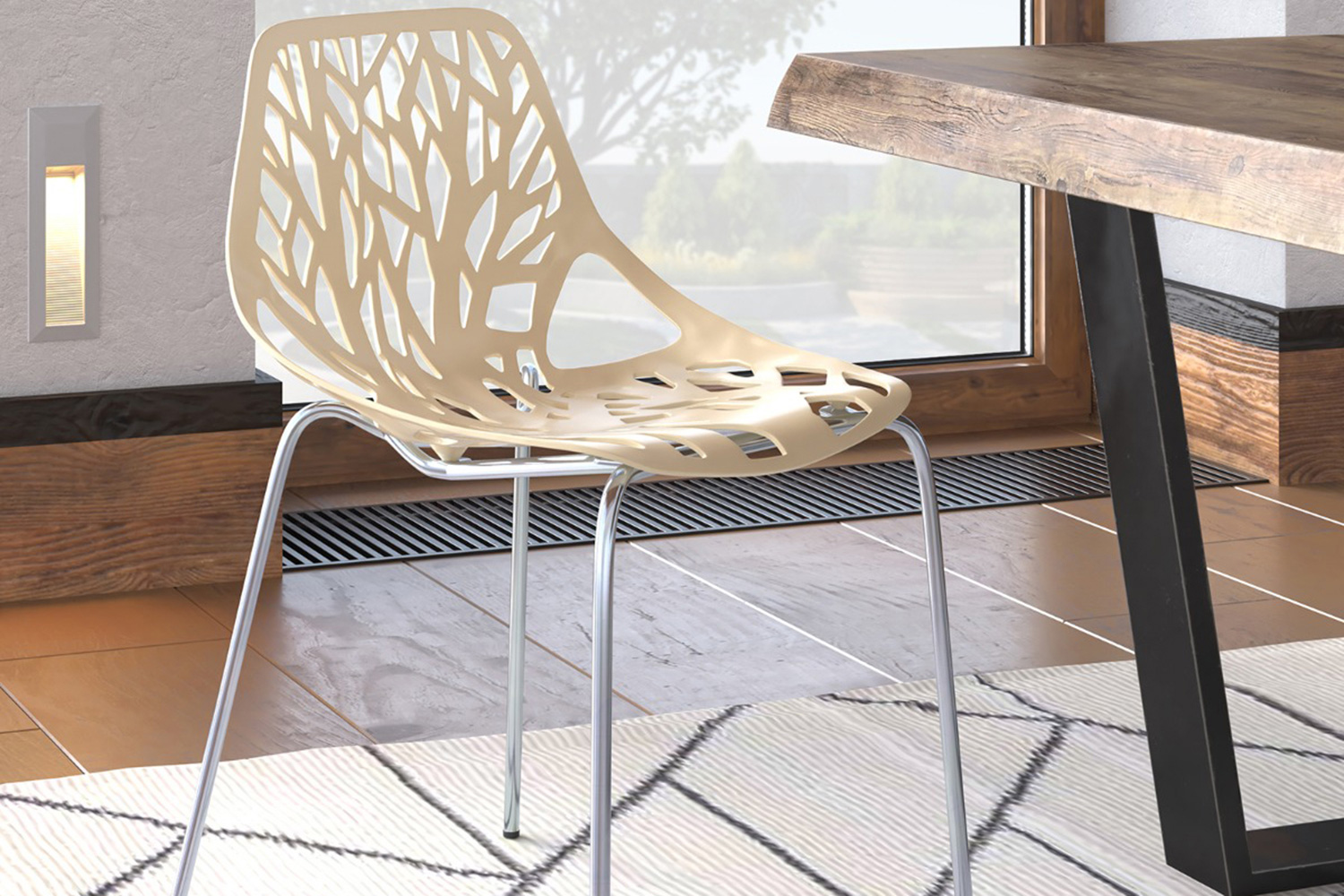 LeisureMod Asbury Modern Forest Design Dining Side Chair