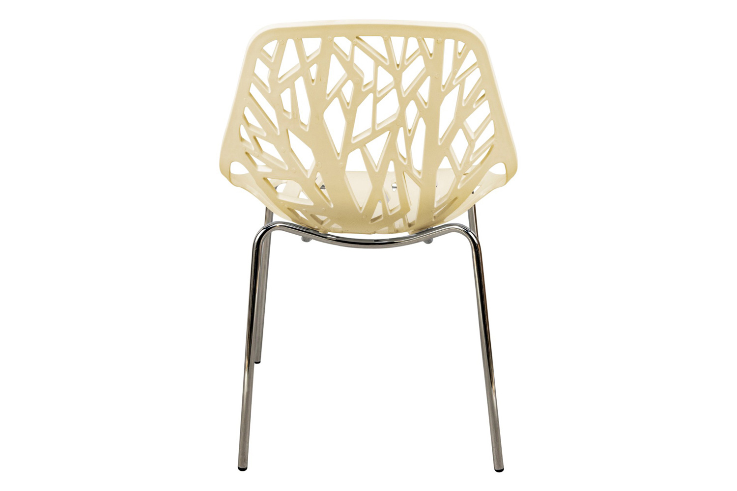 LeisureMod Asbury Modern Forest Design Dining Side Chair - Cream