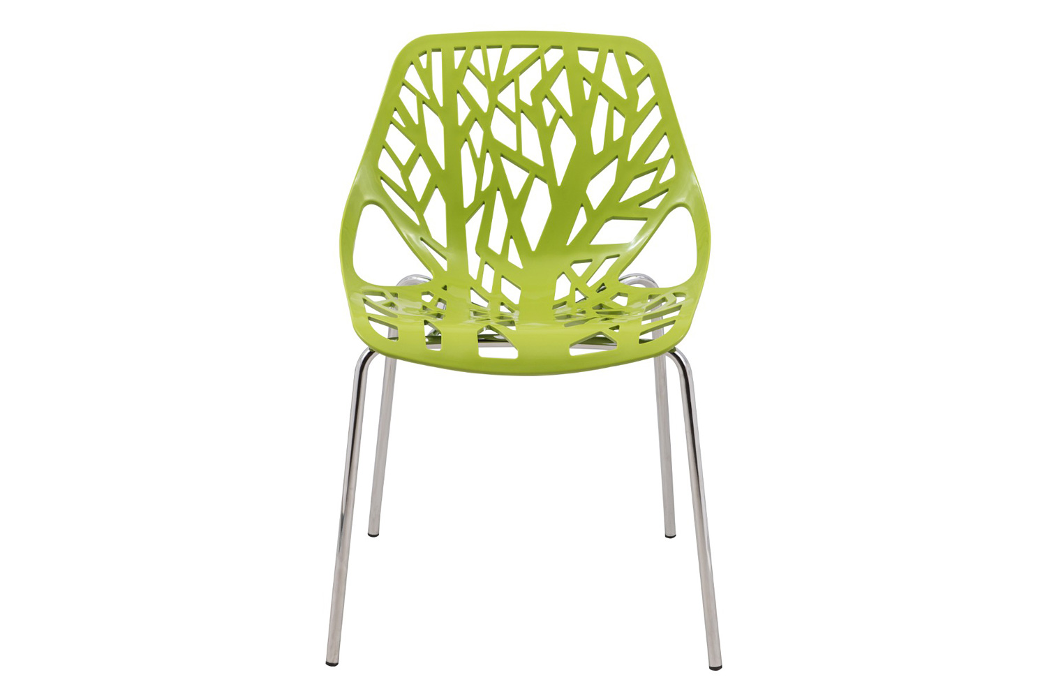 LeisureMod Asbury Modern Forest Design Dining Side Chair - Green