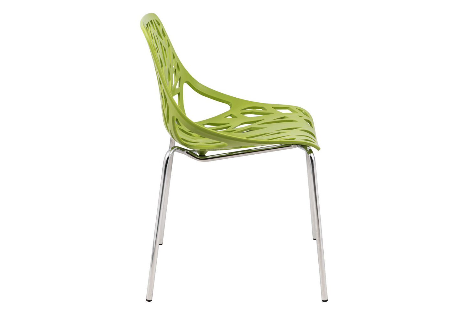 LeisureMod Asbury Modern Forest Design Dining Side Chair - Green