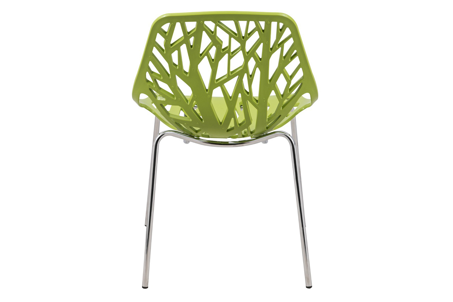 LeisureMod Asbury Modern Forest Design Dining Side Chair - Green