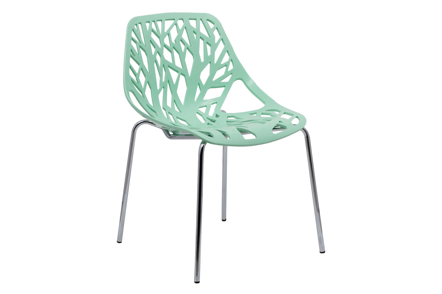 LeisureMod Asbury Modern Forest Design Dining Side Chair - Mint