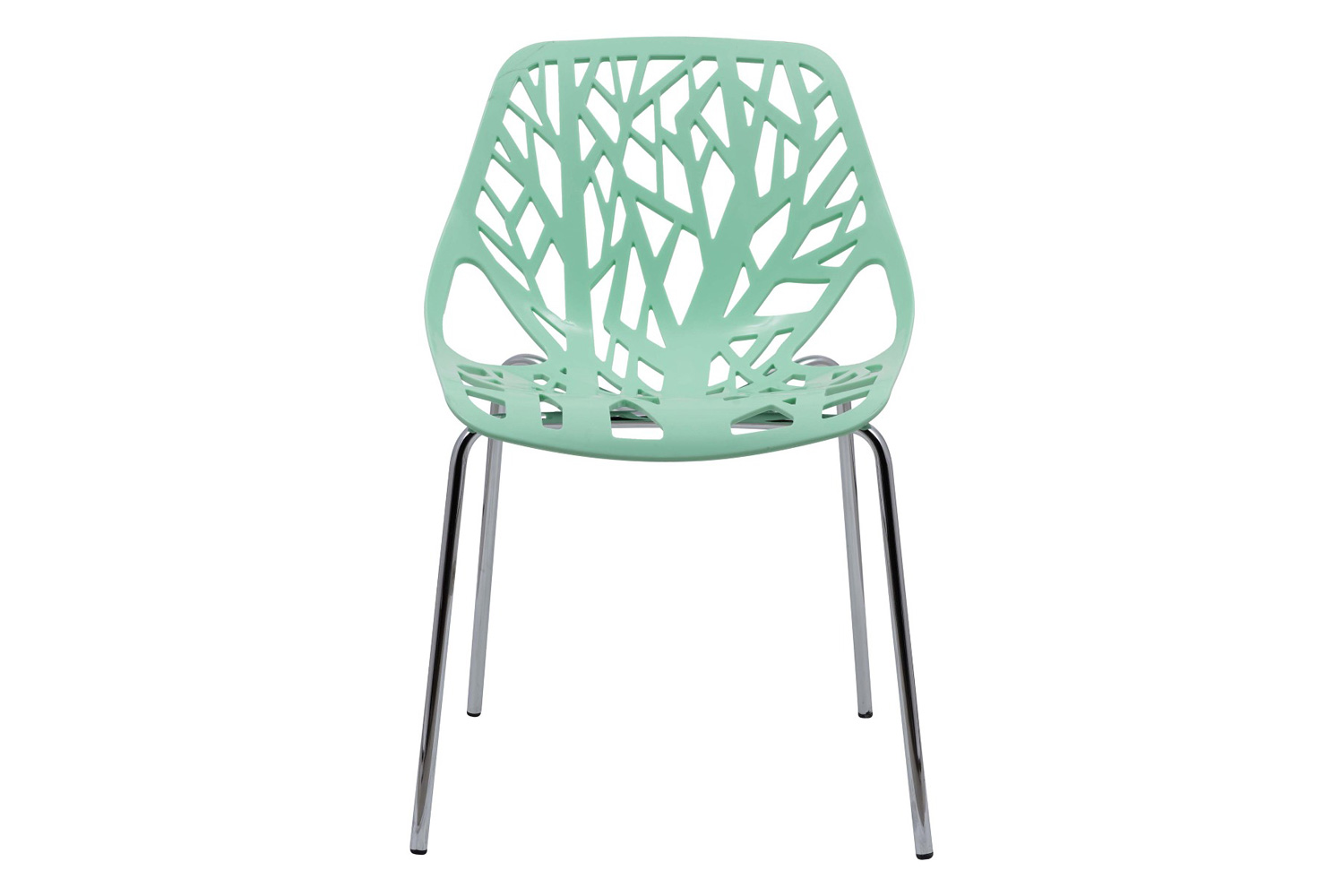 LeisureMod Asbury Modern Forest Design Dining Side Chair - Mint