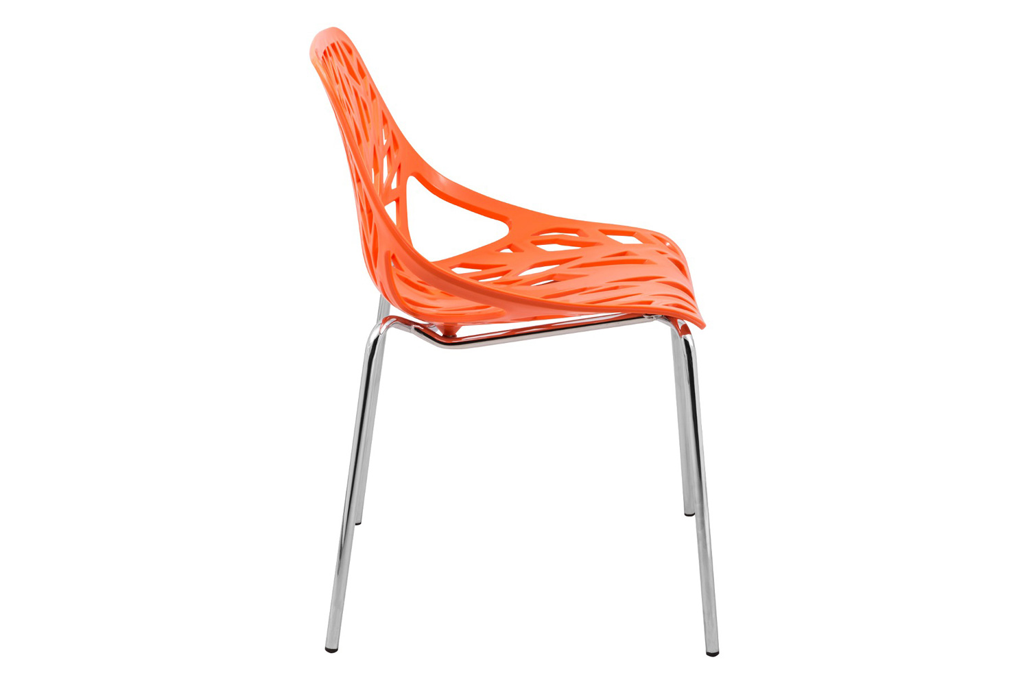 LeisureMod Asbury Modern Forest Design Dining Side Chair - Orange