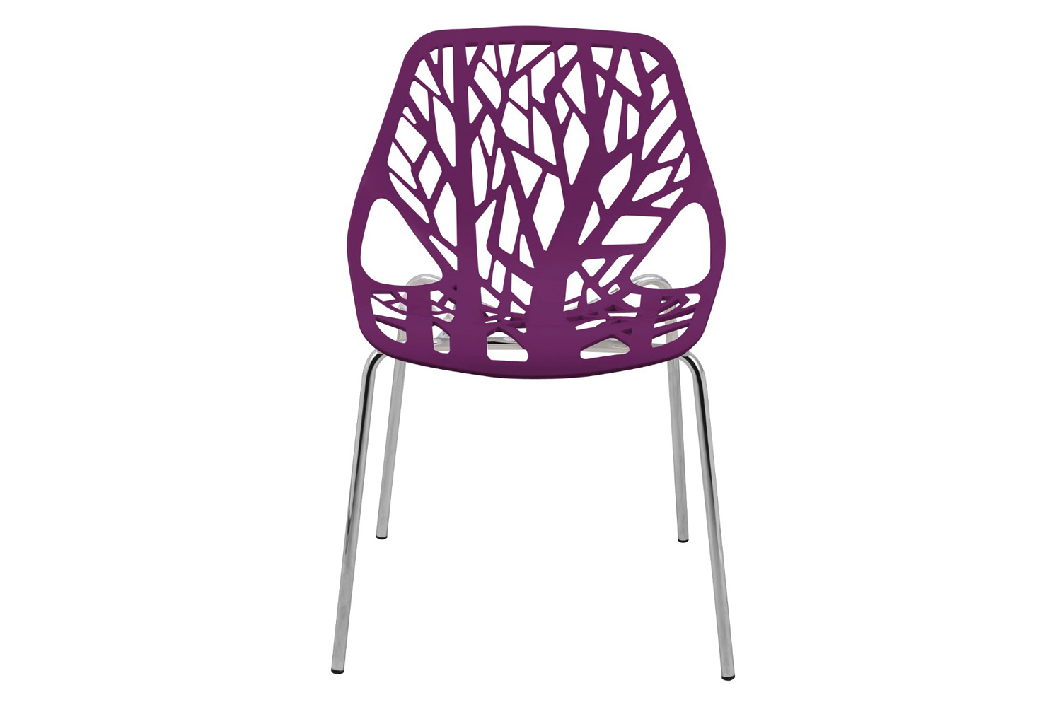 LeisureMod Asbury Modern Forest Design Dining Side Chair - Purple