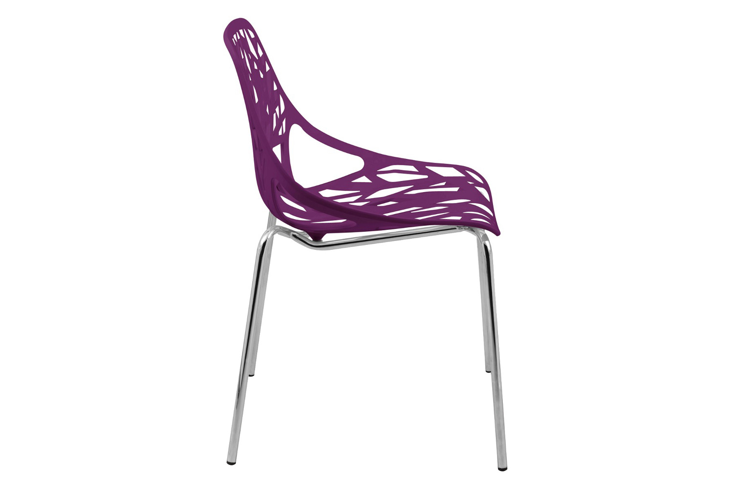 LeisureMod Asbury Modern Forest Design Dining Side Chair - Purple