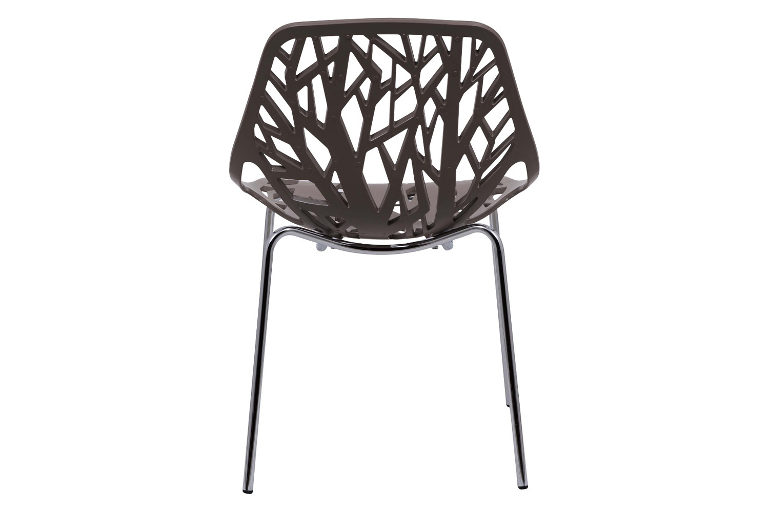 LeisureMod Asbury Modern Forest Design Dining Side Chair - Taupe