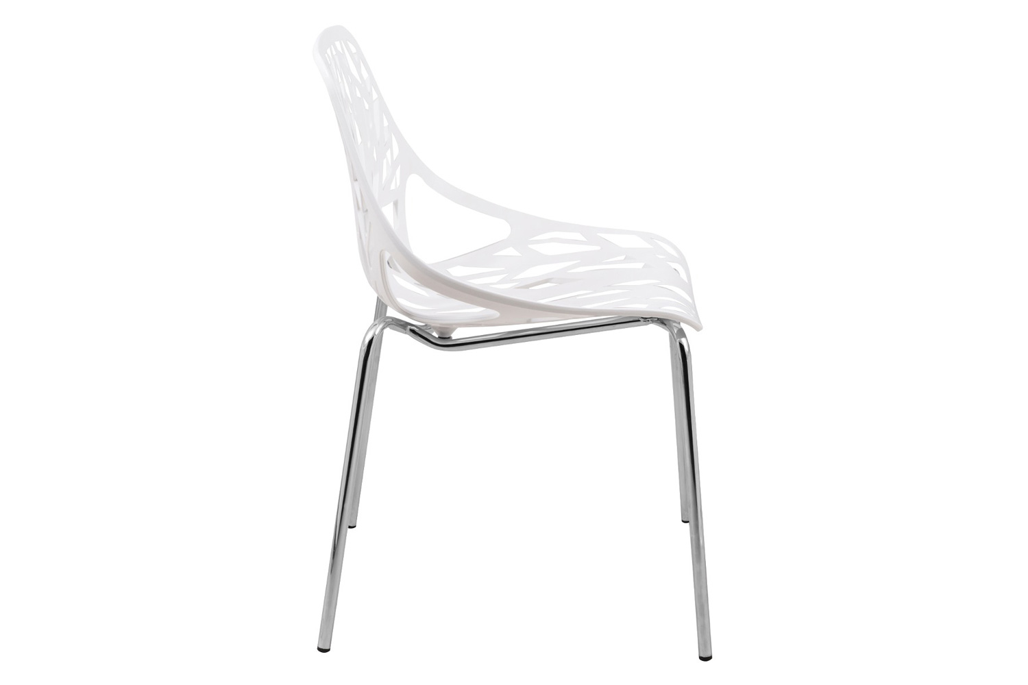 LeisureMod Asbury Modern Forest Design Dining Side Chair - White