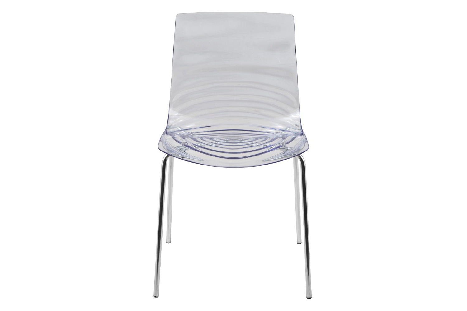 LeisureMod Astor Modern Water Drop Design Dining Side Chair - Clear