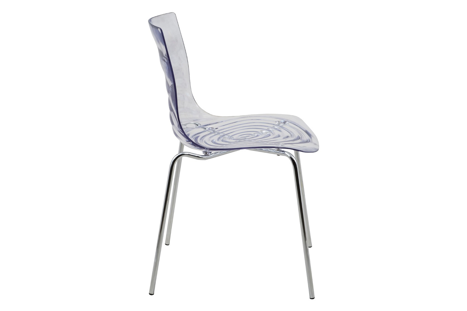 LeisureMod Astor Modern Water Drop Design Dining Side Chair - Clear