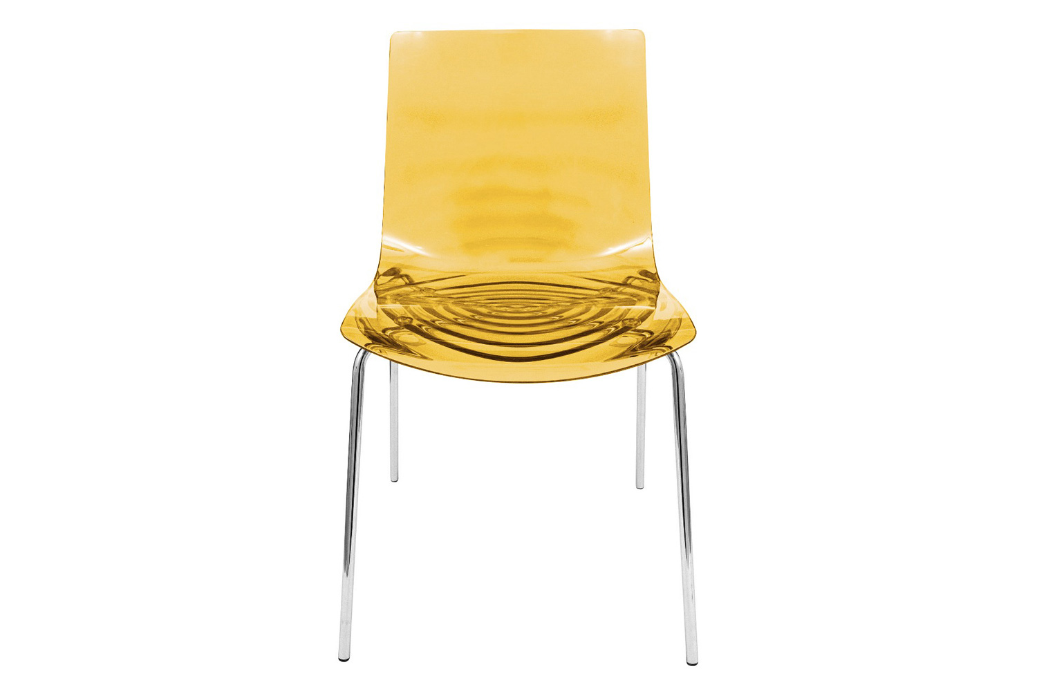 LeisureMod Astor Modern Water Drop Design Dining Side Chair - Orange