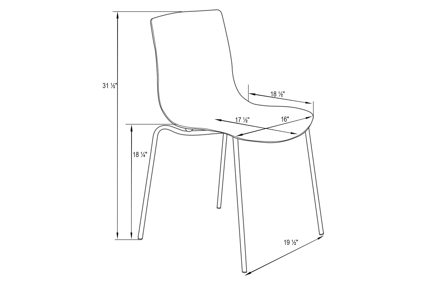 LeisureMod Astor Modern Water Drop Design Dining Side Chair - Transparent/Black