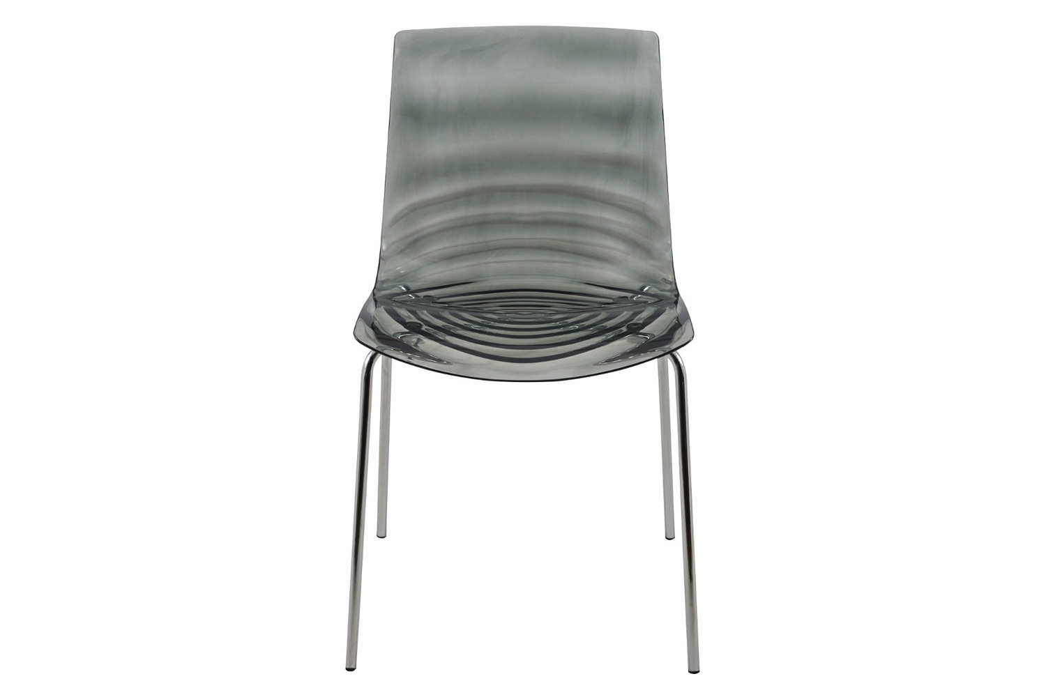 LeisureMod Astor Modern Water Drop Design Dining Side Chair - Transparent/Black