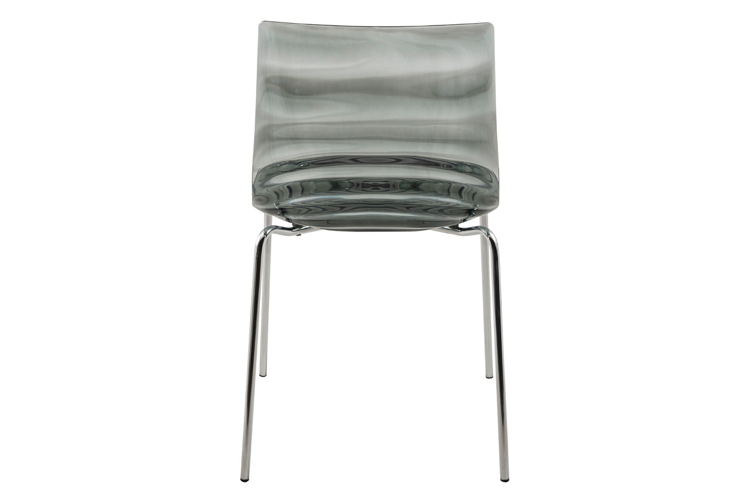 LeisureMod Astor Modern Water Drop Design Dining Side Chair - Transparent/Black