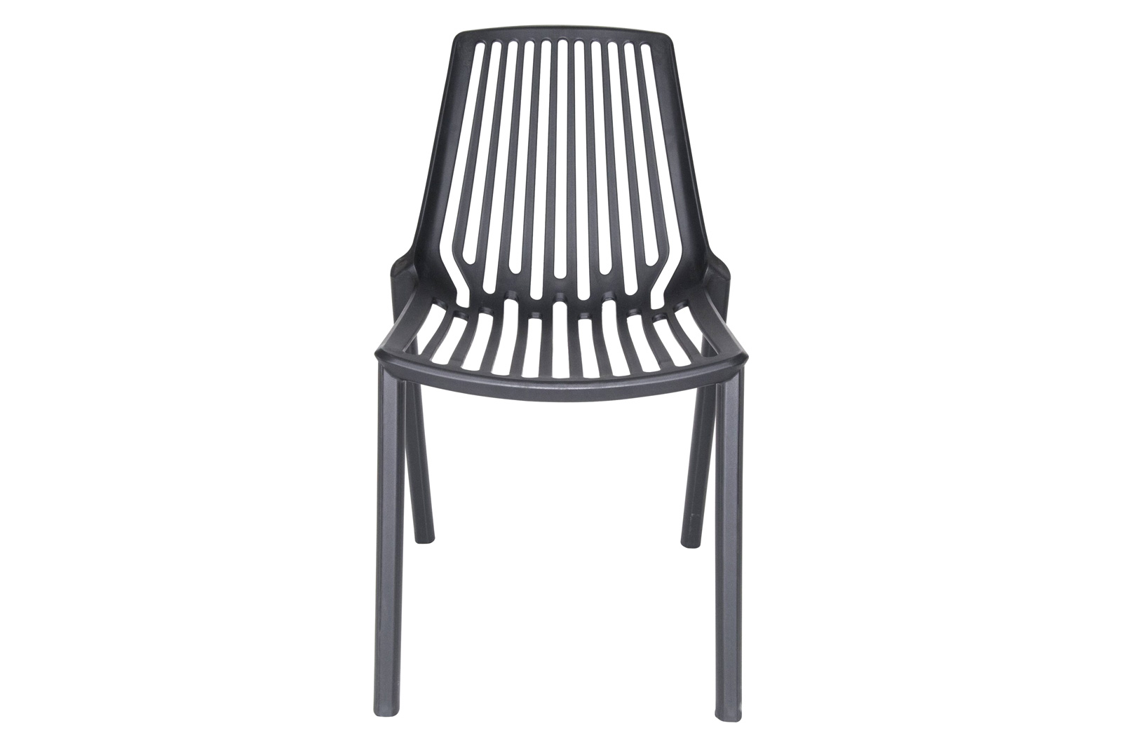 LeisureMod Acken Mid-Century Modern Plastic Dining Chair - Black