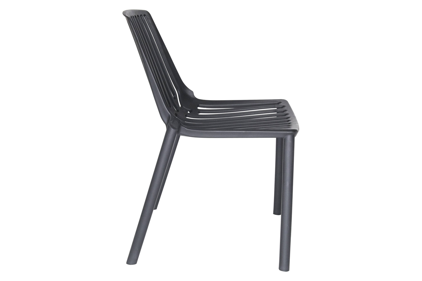 LeisureMod Acken Mid-Century Modern Plastic Dining Chair - Black