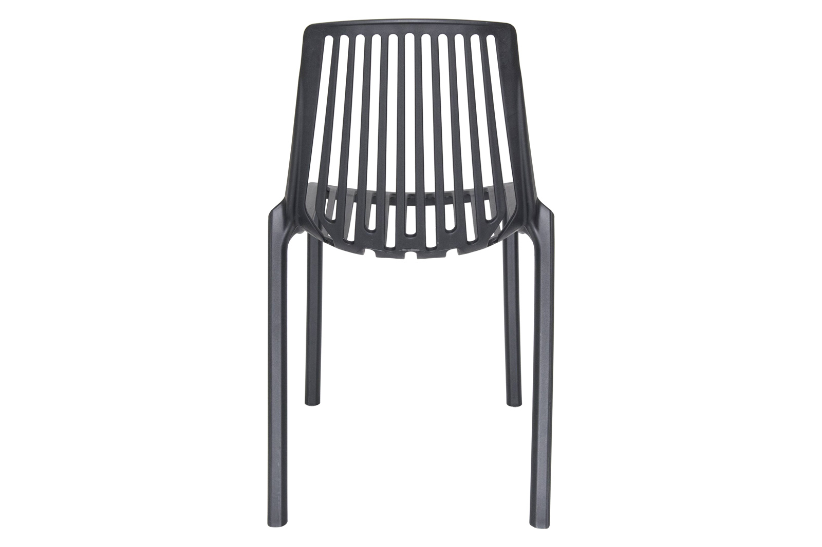 LeisureMod Acken Mid-Century Modern Plastic Dining Chair - Black