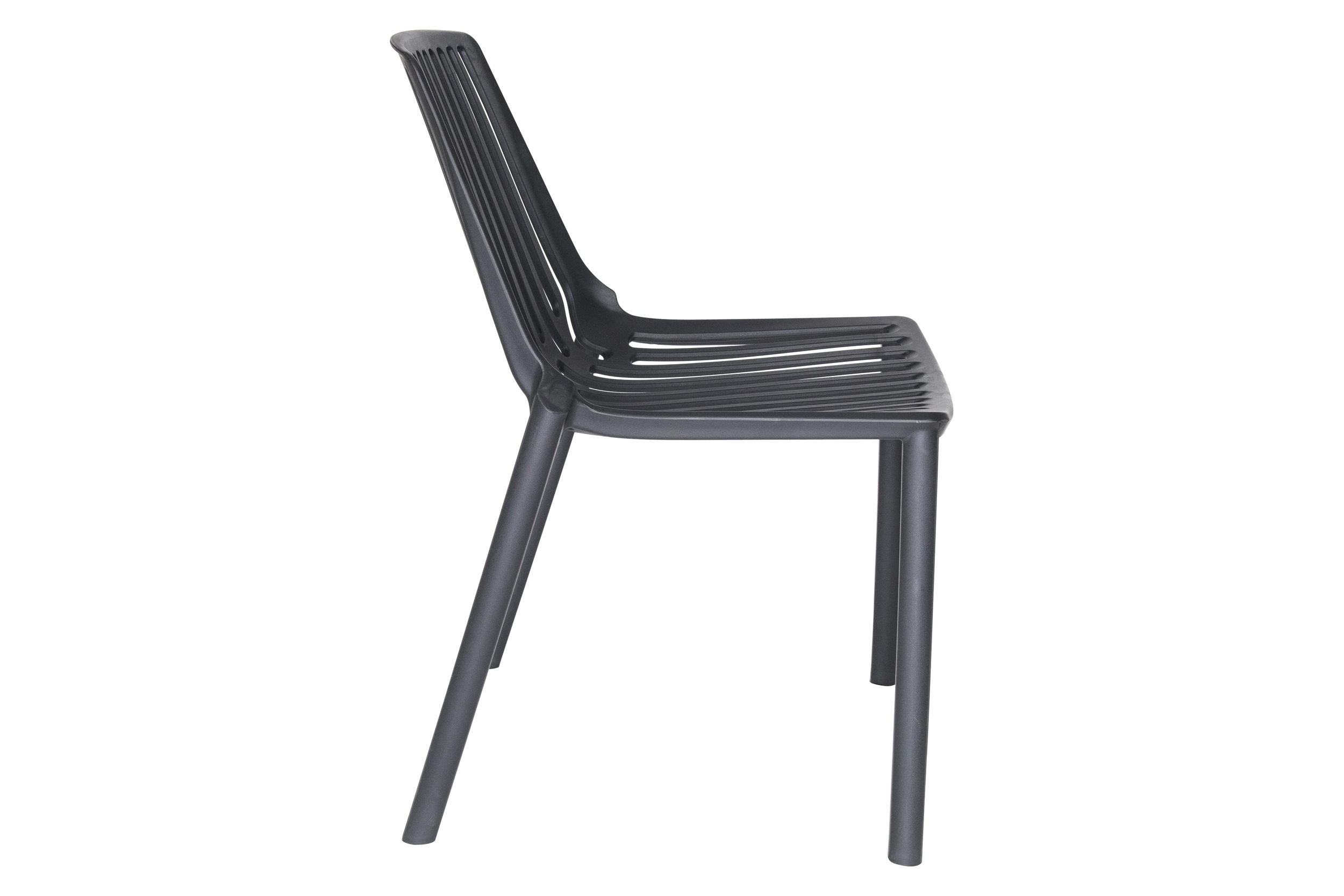 LeisureMod Acken Mid-Century Modern Plastic Dining Chair (Set Of 2) - Black