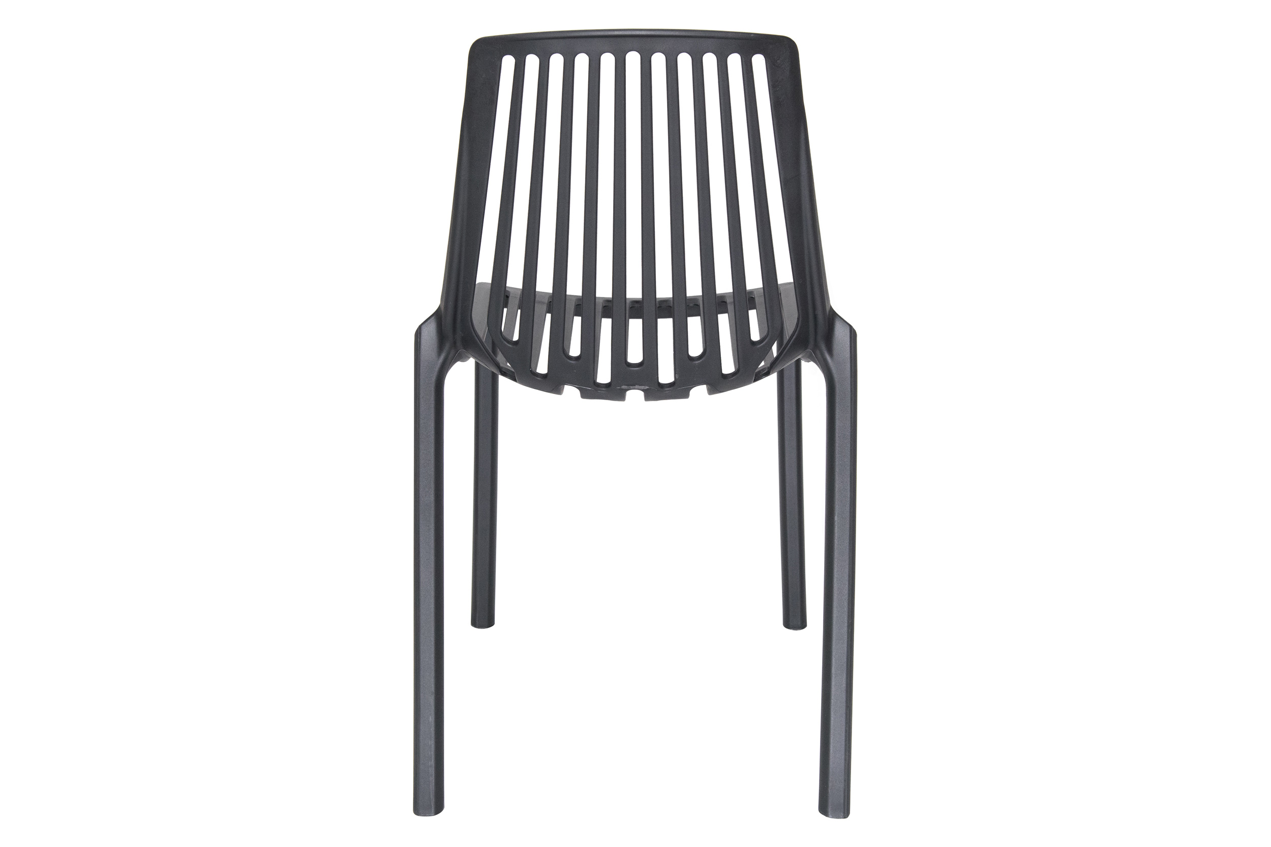 LeisureMod Acken Mid-Century Modern Plastic Dining Chair (Set Of 2) - Black