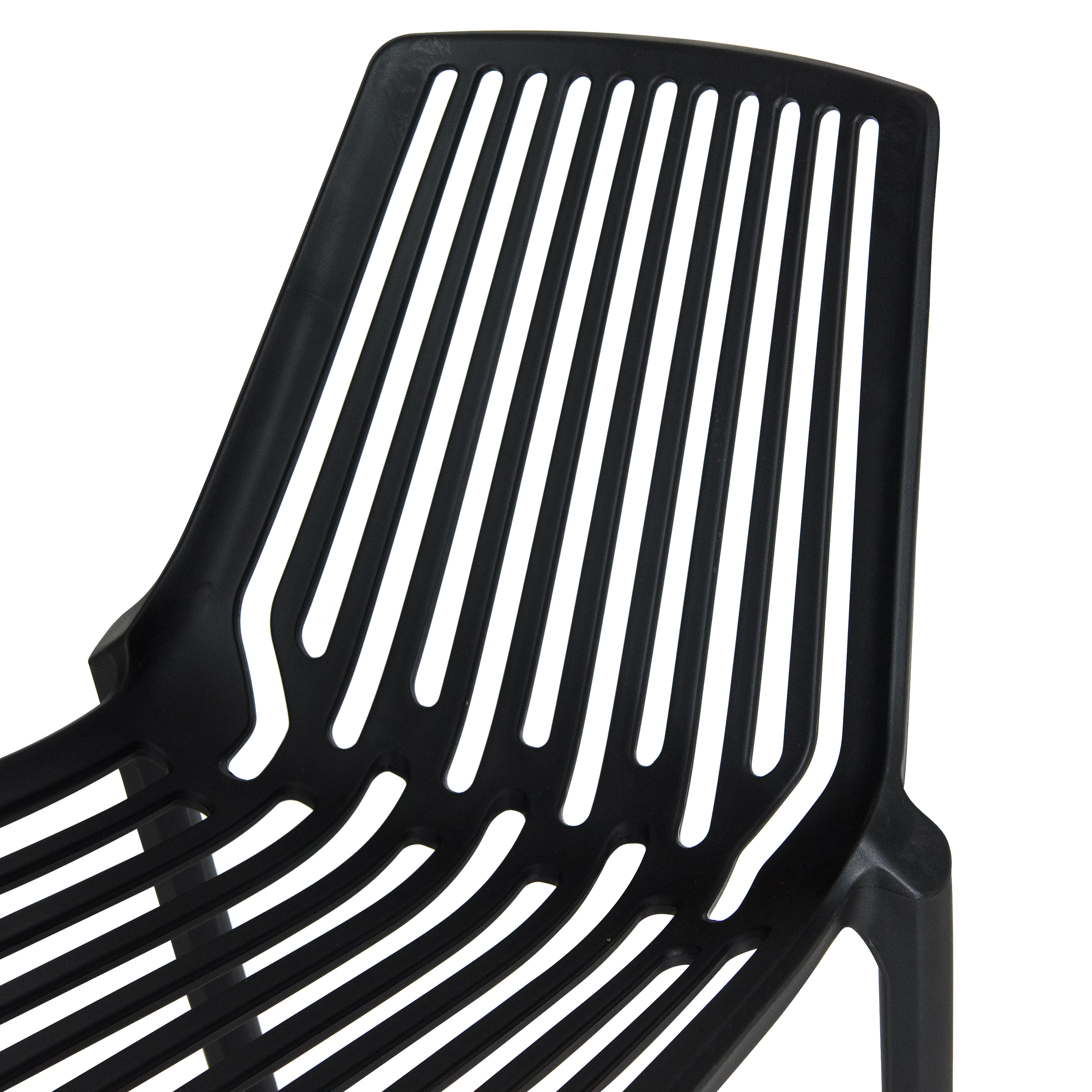 LeisureMod Acken Mid-Century Modern Plastic Dining Chair (Set Of 2) - Black